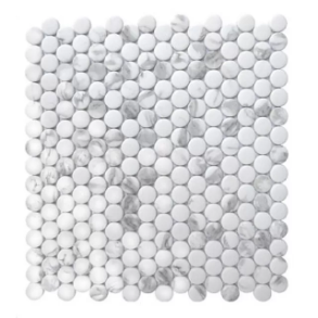 Calacatta Penny Round - glass tile